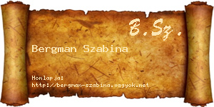 Bergman Szabina névjegykártya